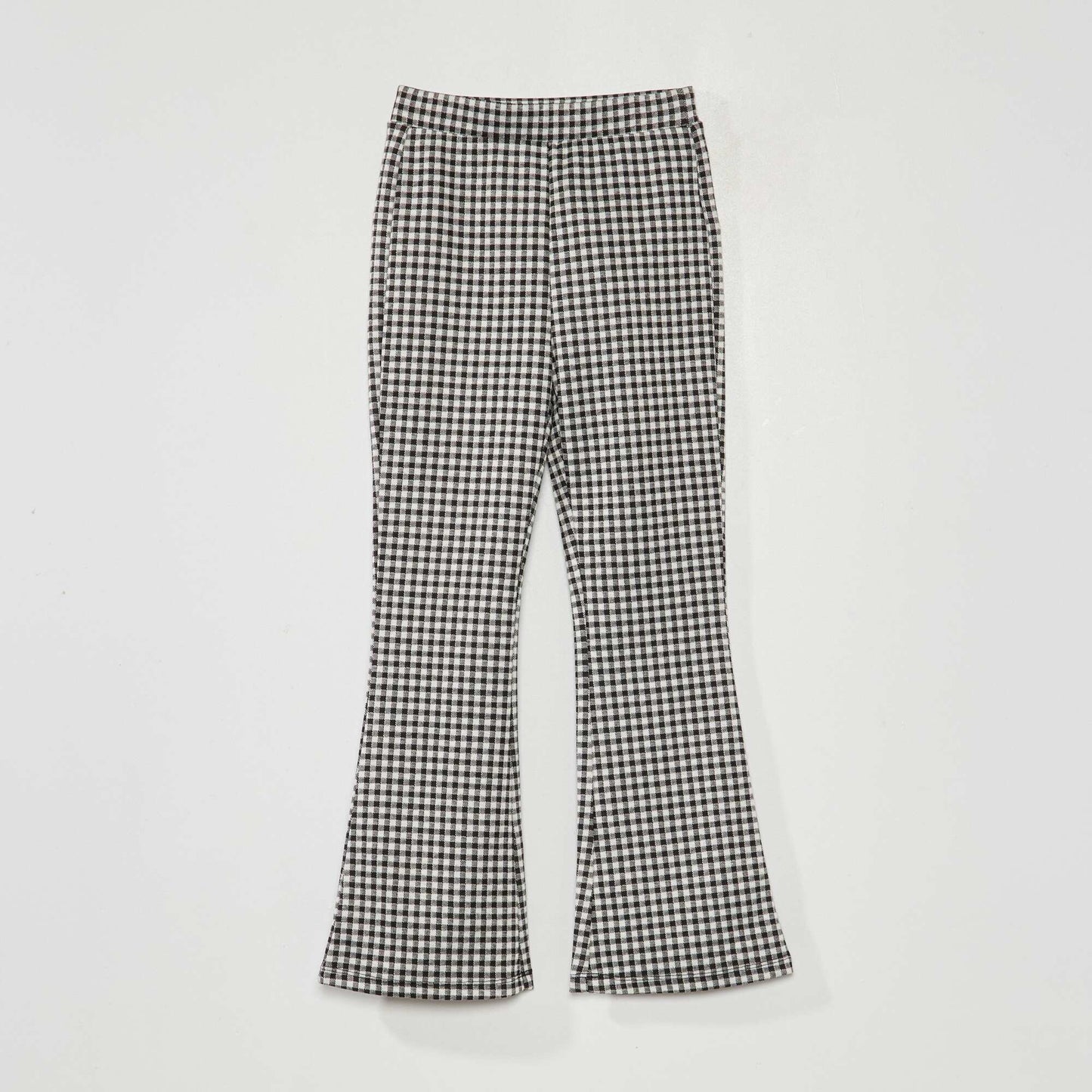 Pantalon flare vichy Noir/blanc