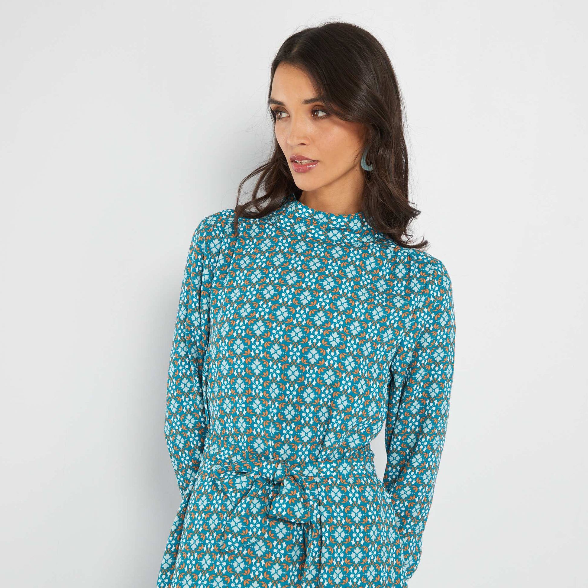Robe longue imprim e Bleu