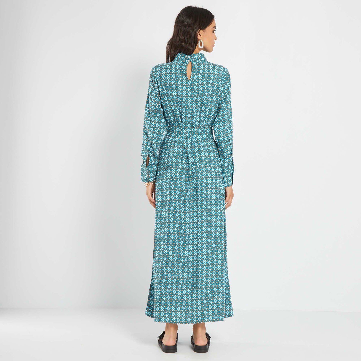 Robe longue imprim e Bleu