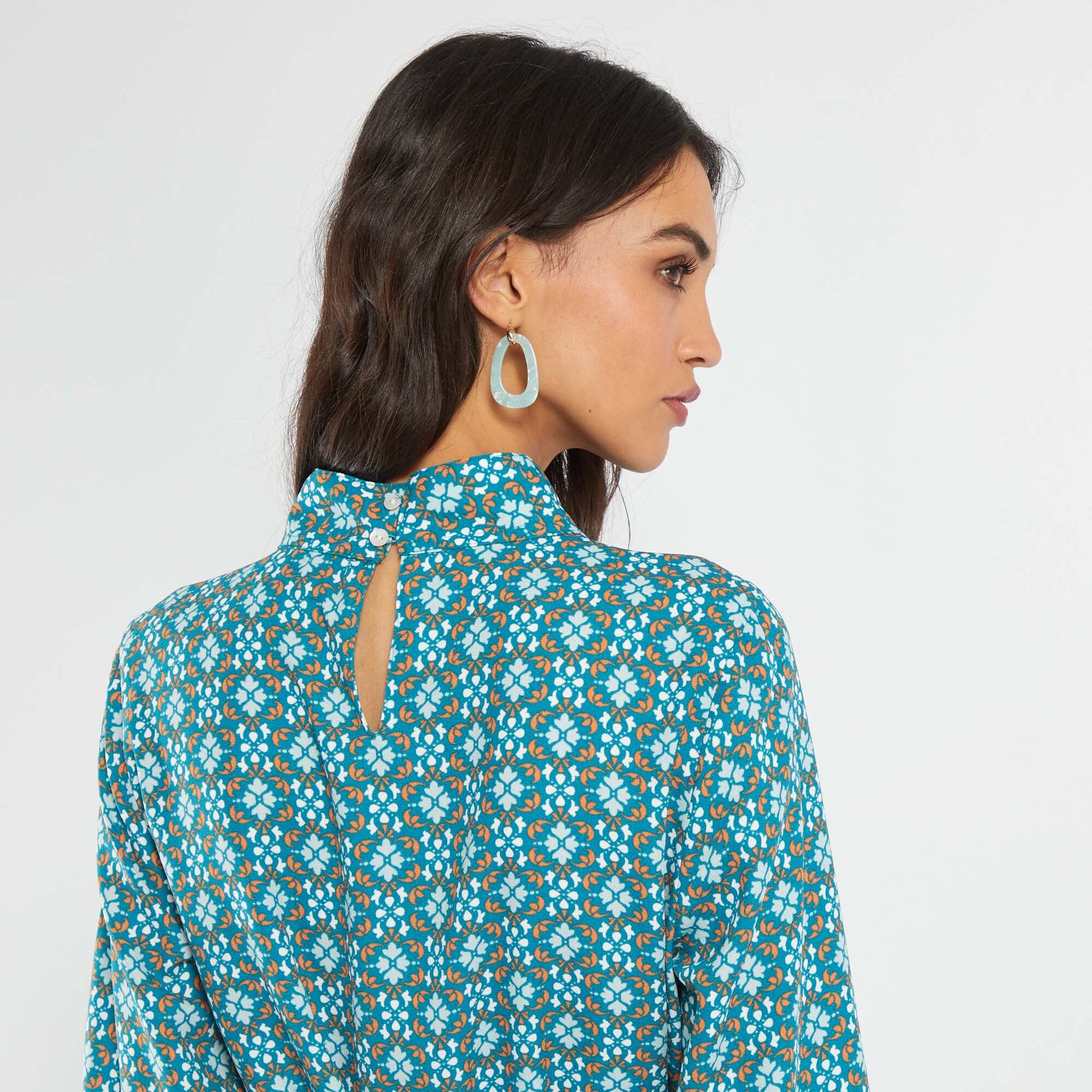 Robe longue imprim e Bleu
