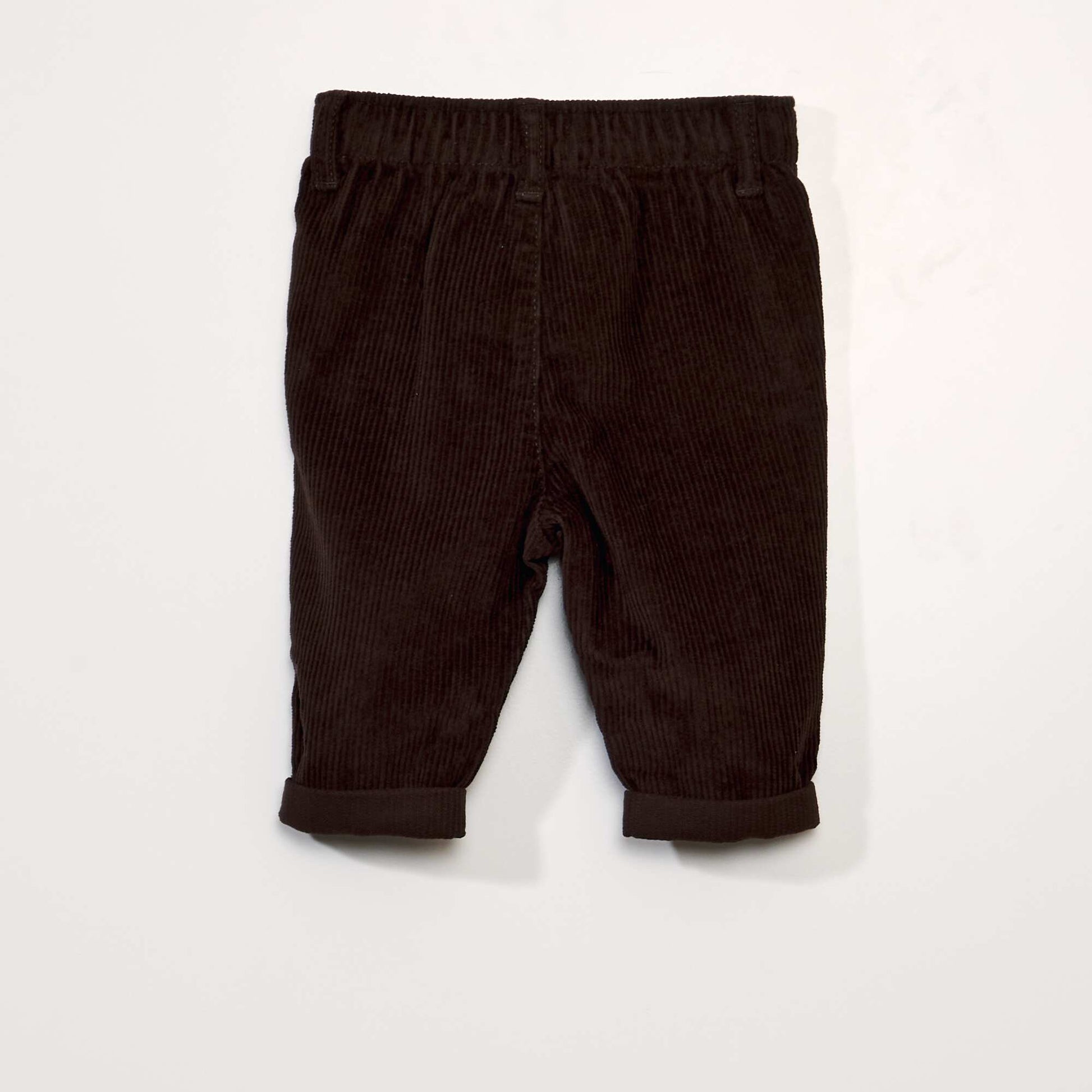 Pantalon paperbag en velours Marron