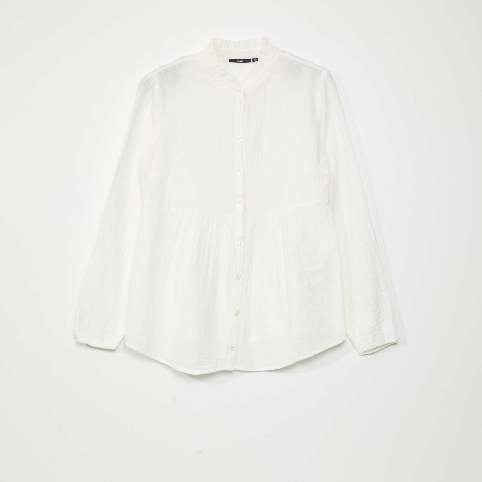 Chemisier en gaze de coton blanc