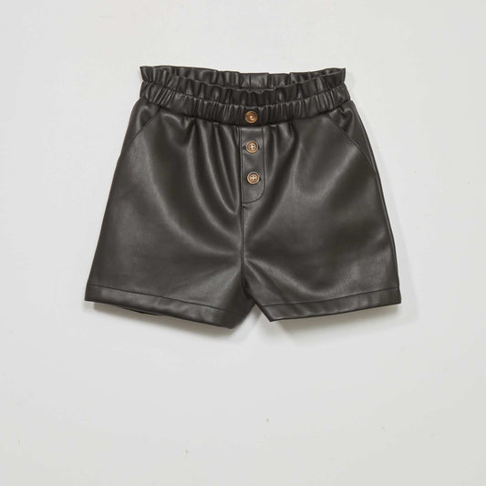 Short paper bag en simili noir