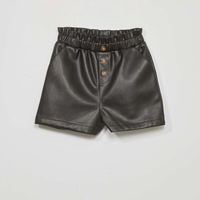 Short paper bag en simili noir