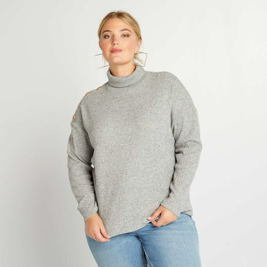 Pull col roul Grey