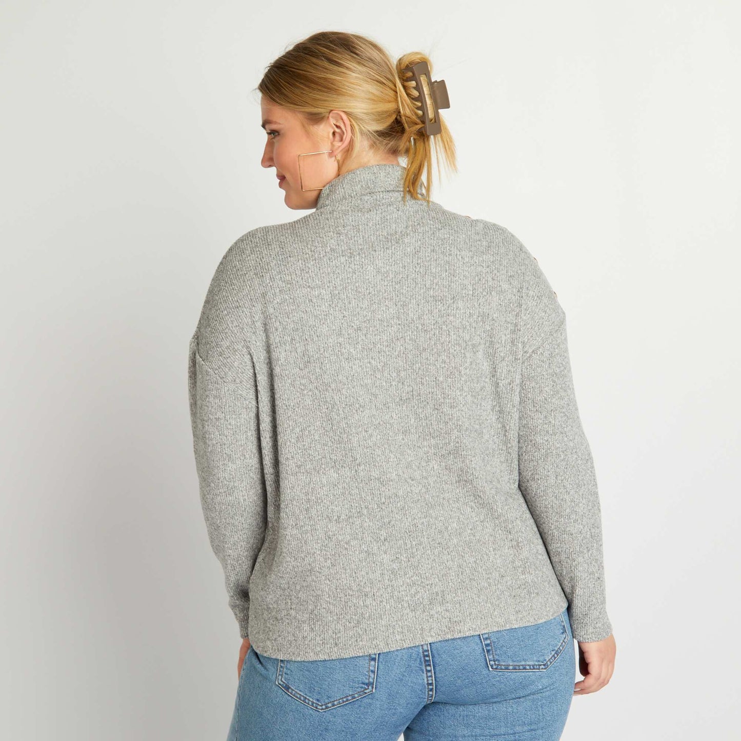 Pull col roul Grey