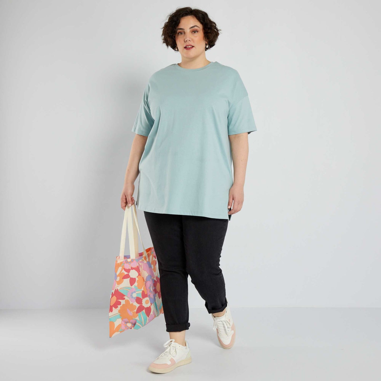 T-shirt oversize en jersey Bleu