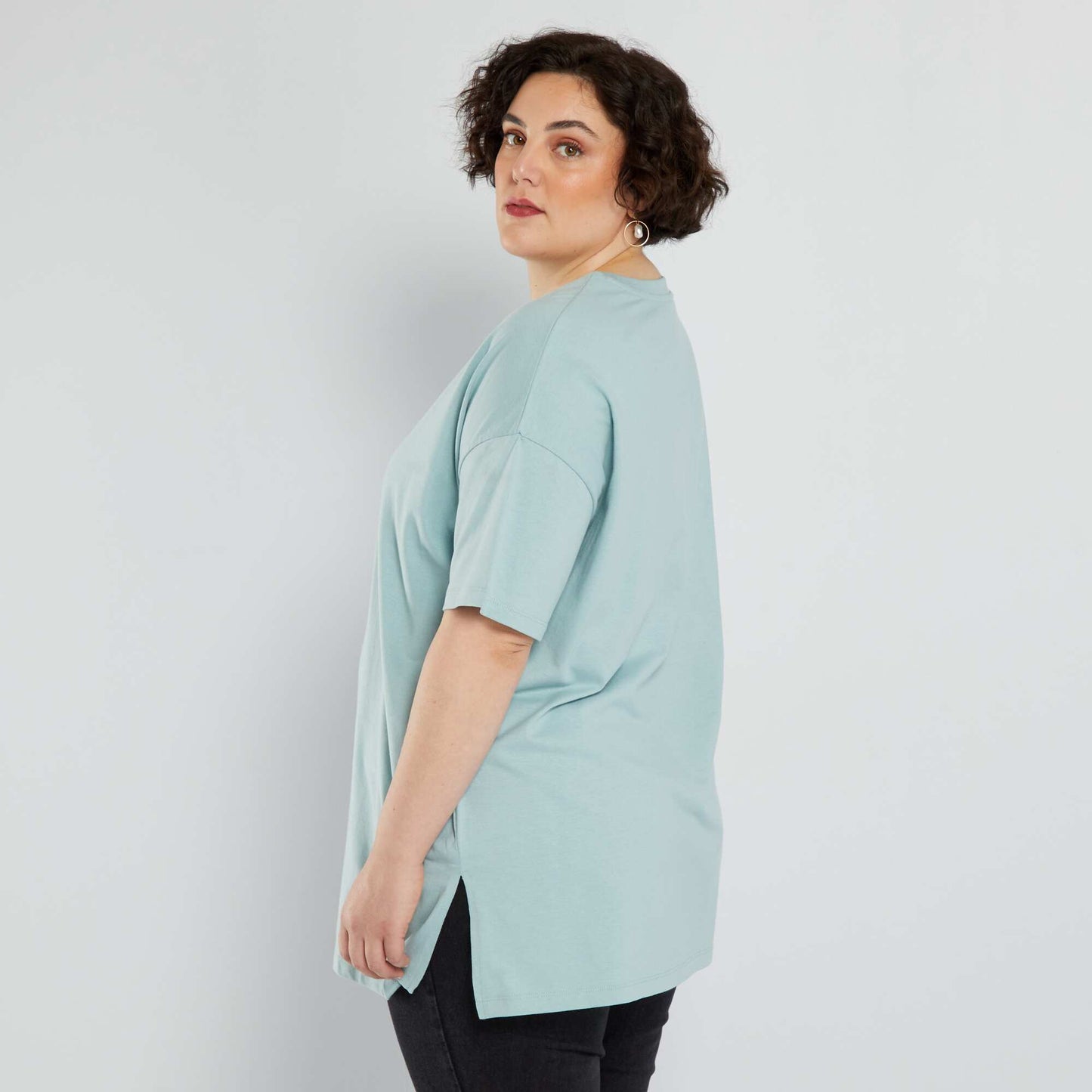 T-shirt oversize en jersey Bleu