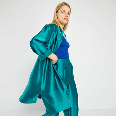 Chemise satin e Bleu