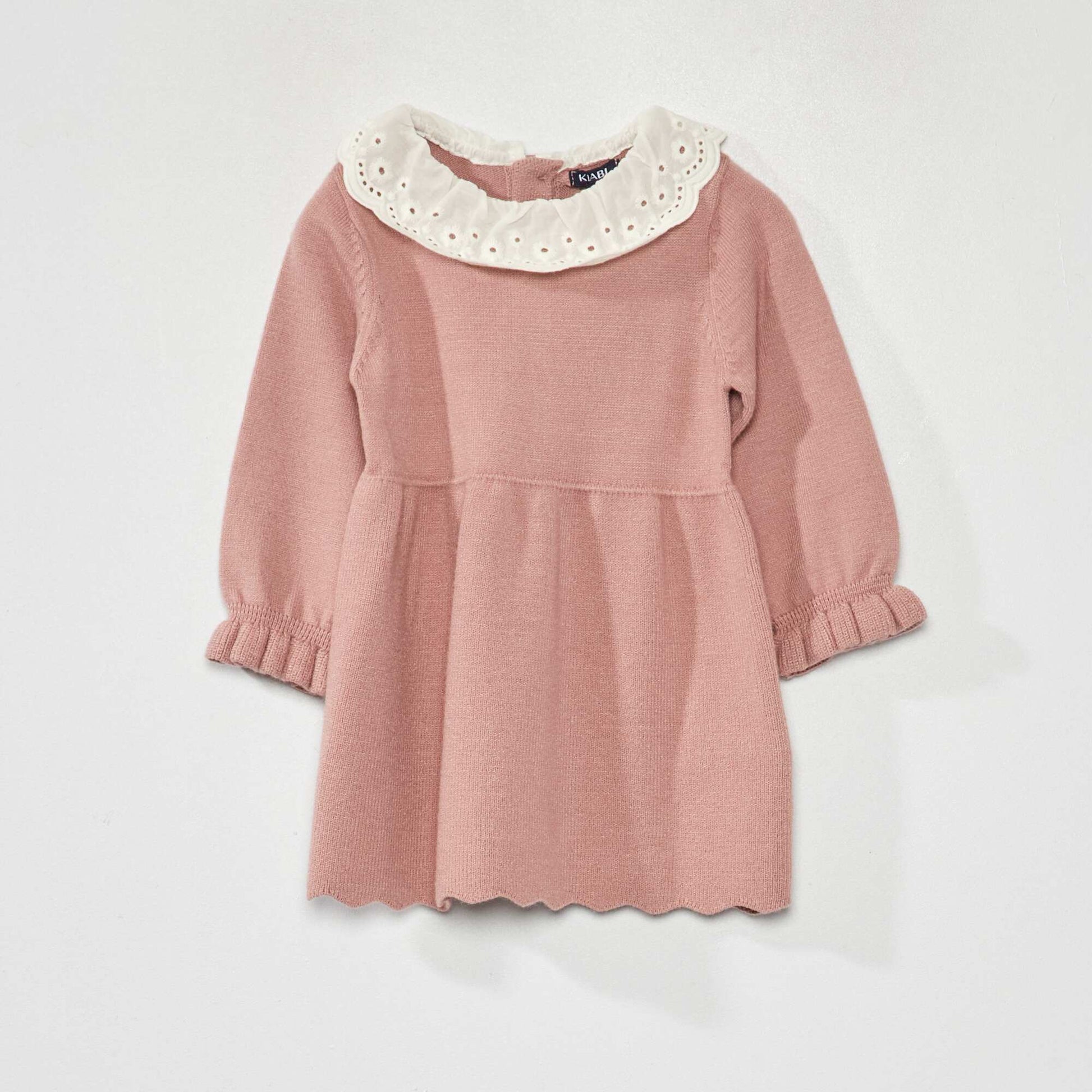 Robe en maille tricot + collants - 2 pièces Rose