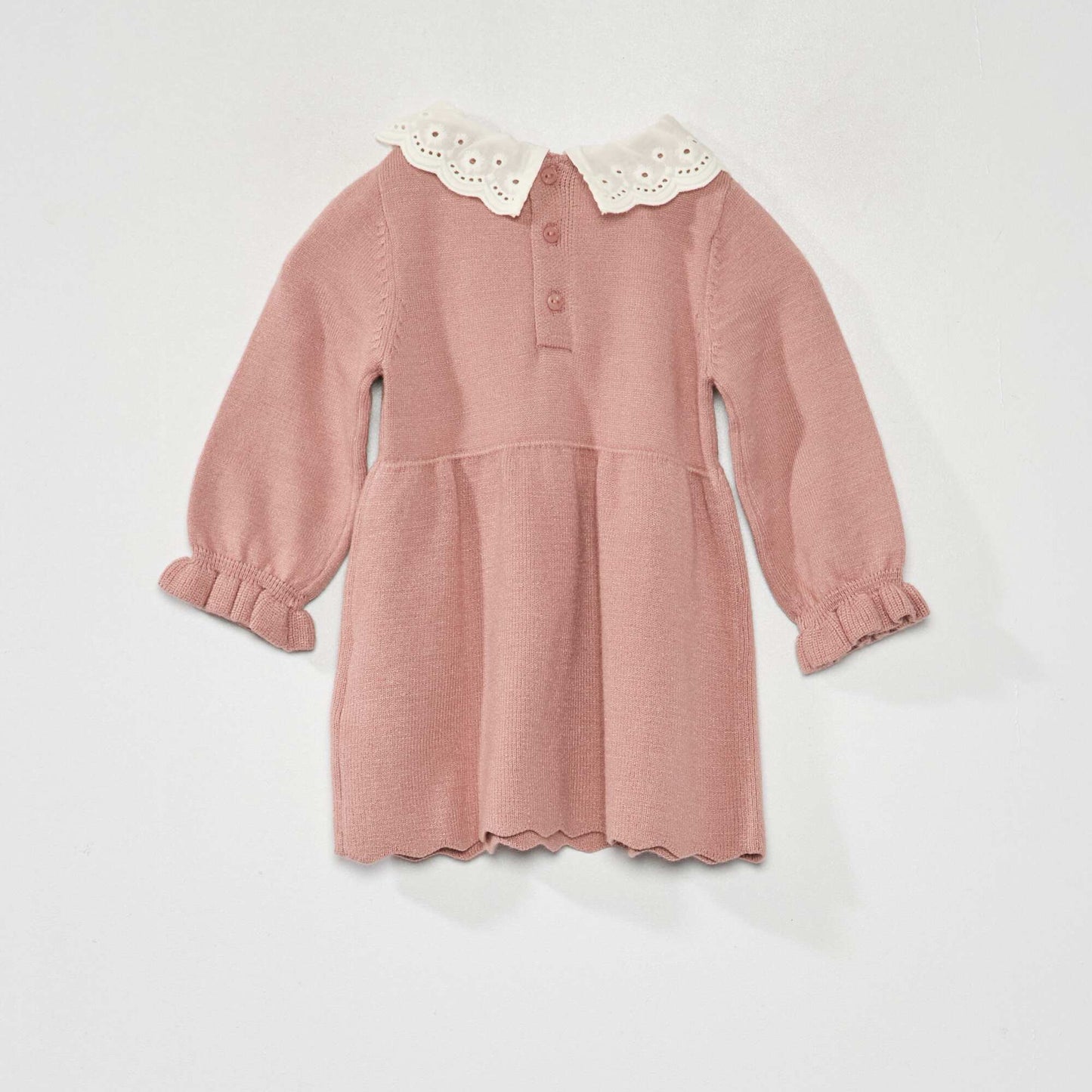 Robe en maille tricot + collants - 2 pièces Rose