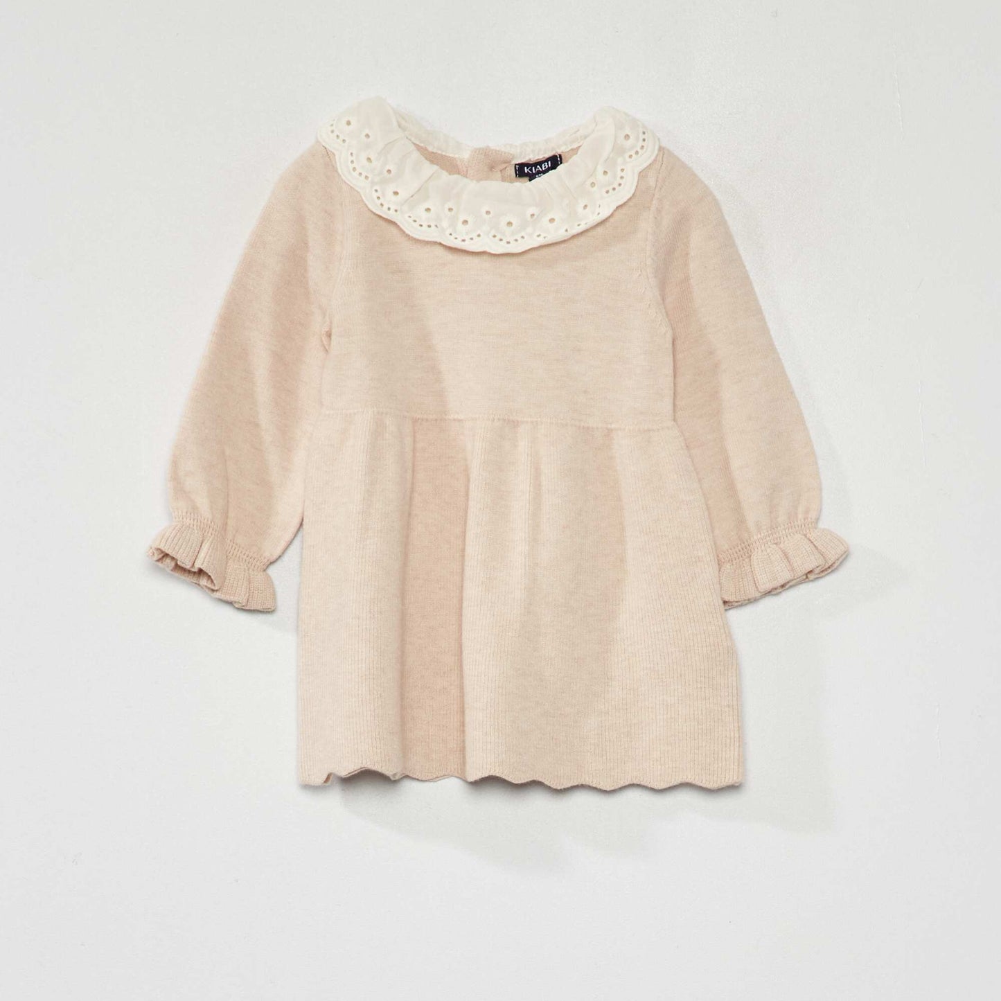 Robe en maille tricot + collants - 2 pi ces Beige