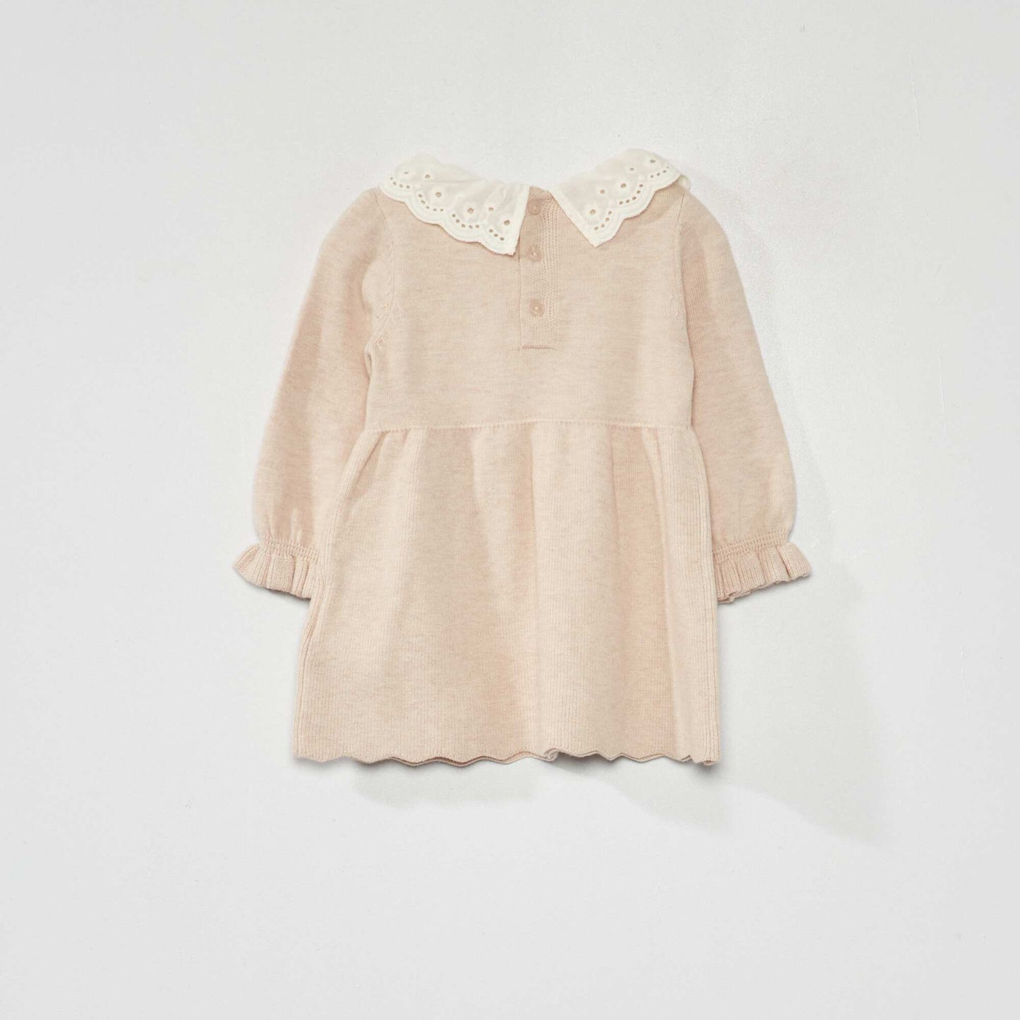 Robe en maille tricot + collants - 2 pi ces Beige