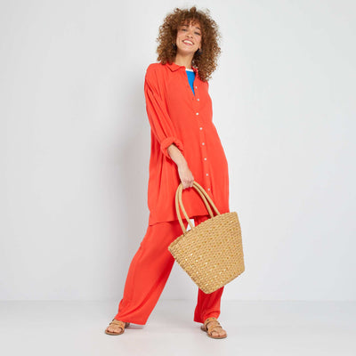 Chemise en maille cr p e Rose