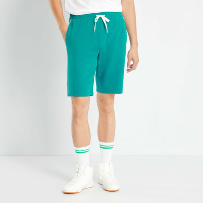 Short en molleton uni Bleu canard