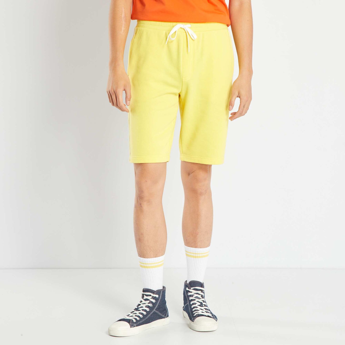 Short en molleton uni Jaune