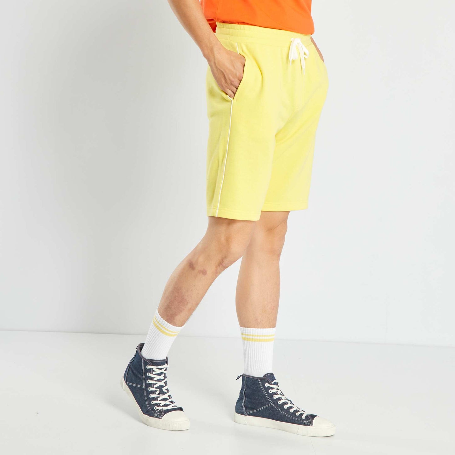 Short en molleton uni Jaune