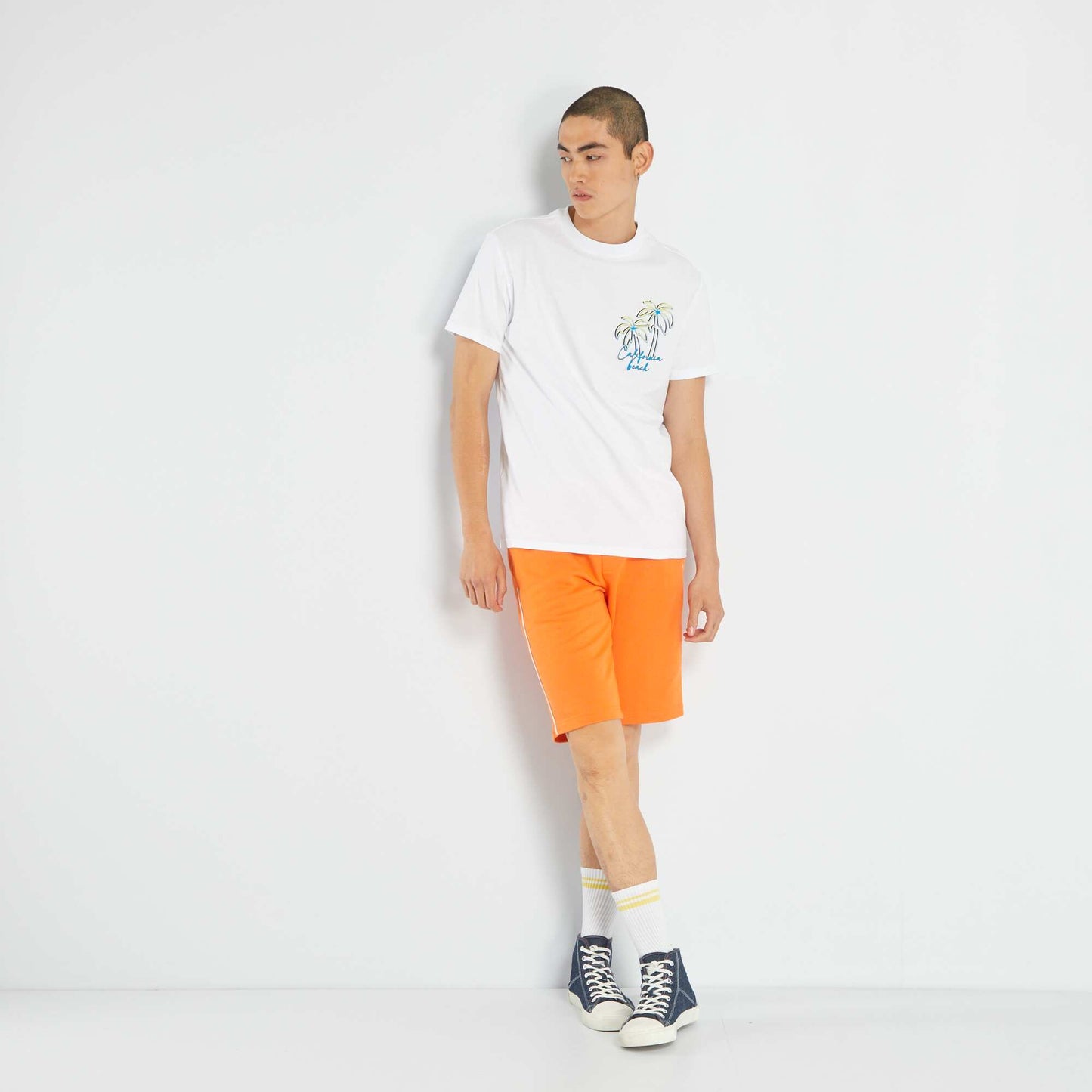 Short en molleton uni Orange