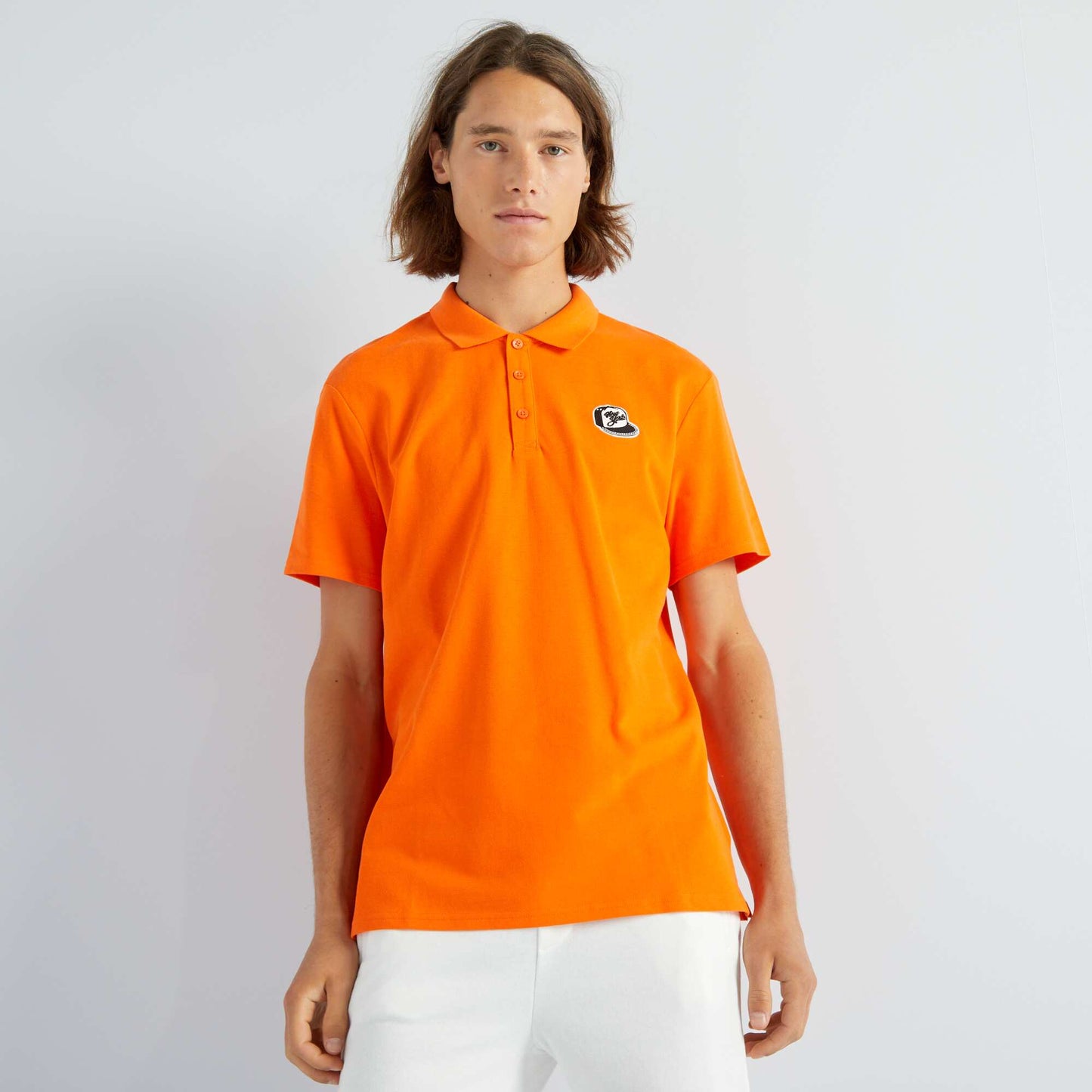 Polo en pique de coton Orange