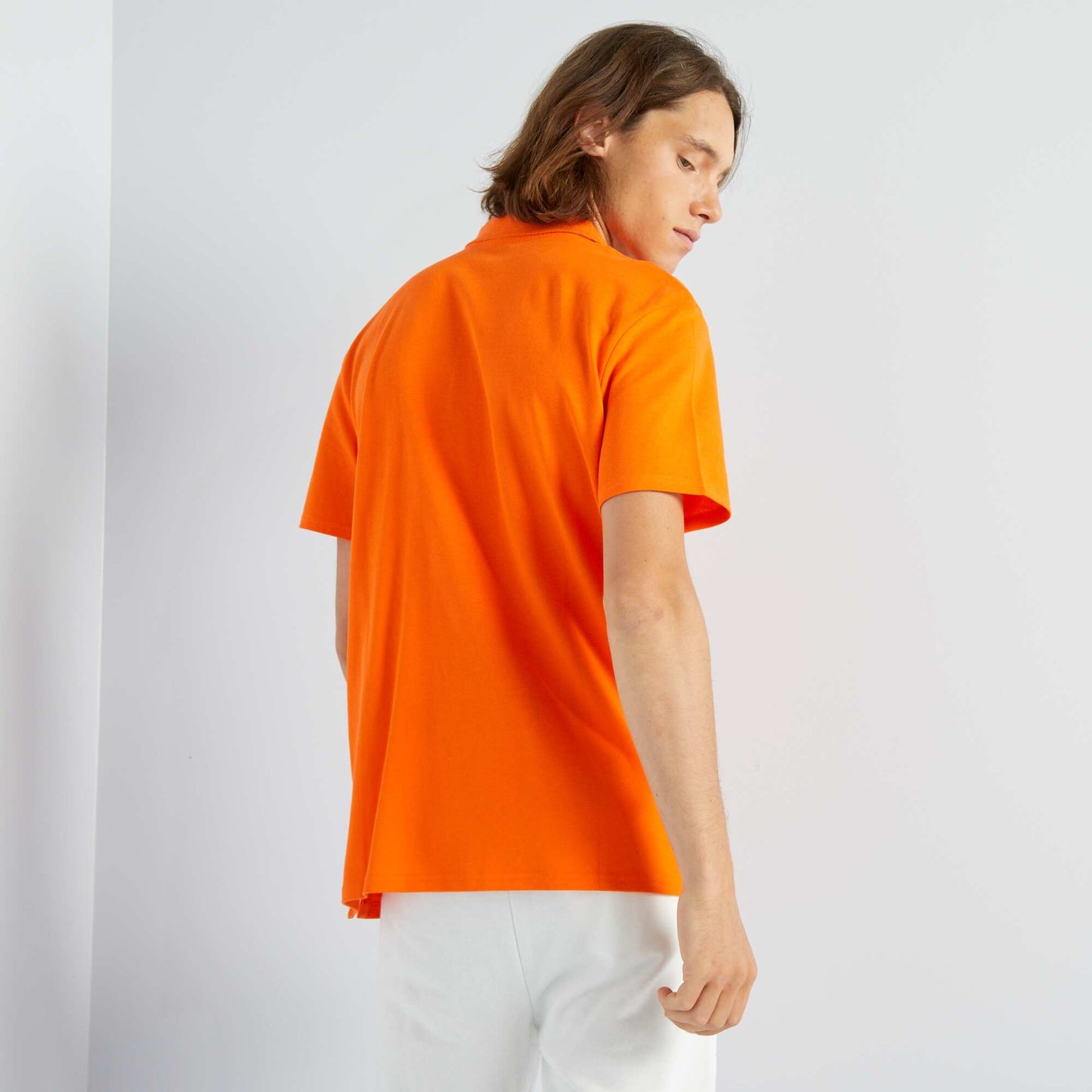 Polo en pique de coton Orange