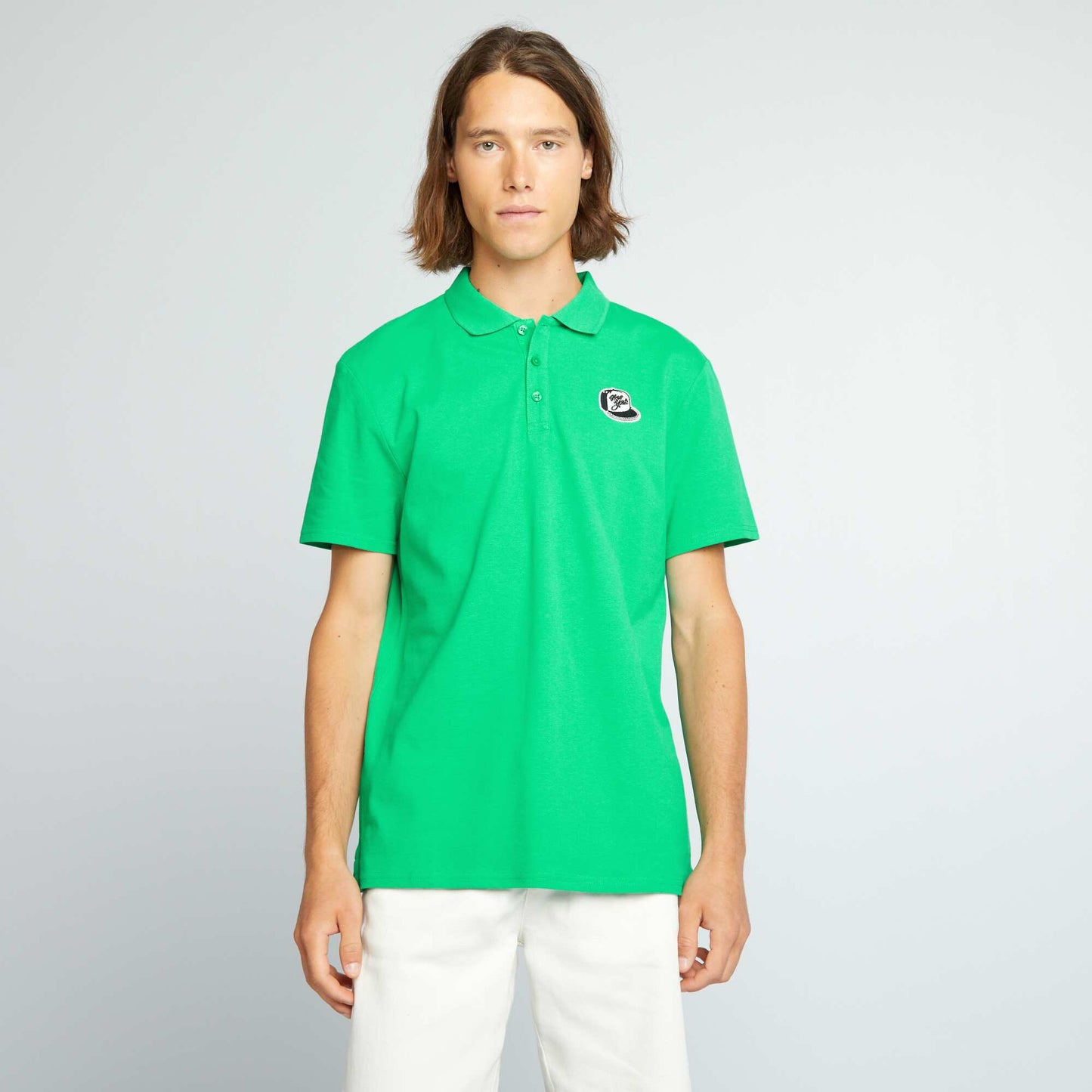 Polo en pique de coton Vert