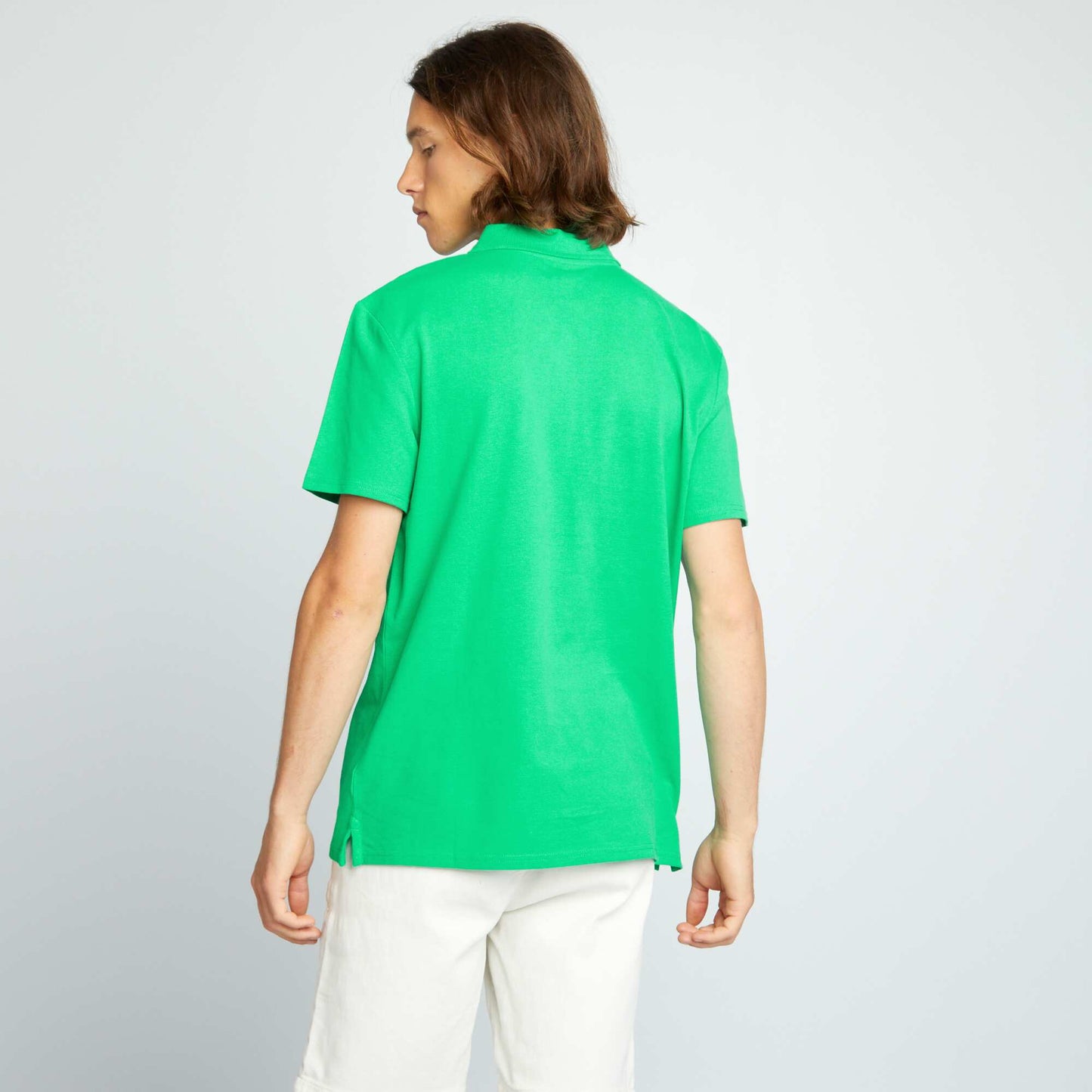 Polo en pique de coton Vert