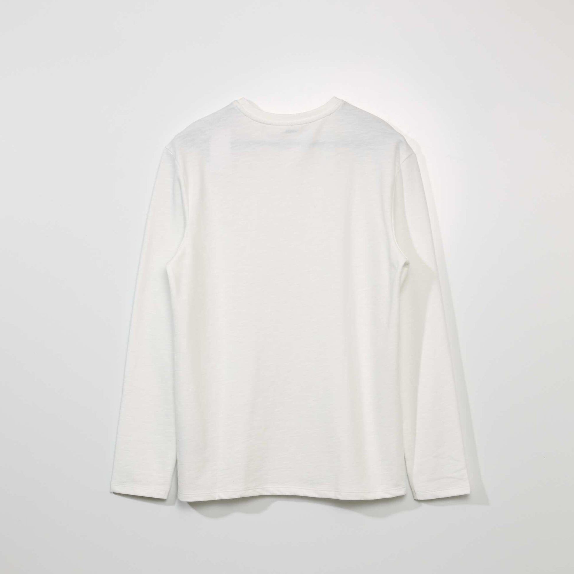 T-shirt uni col tunisien blanc