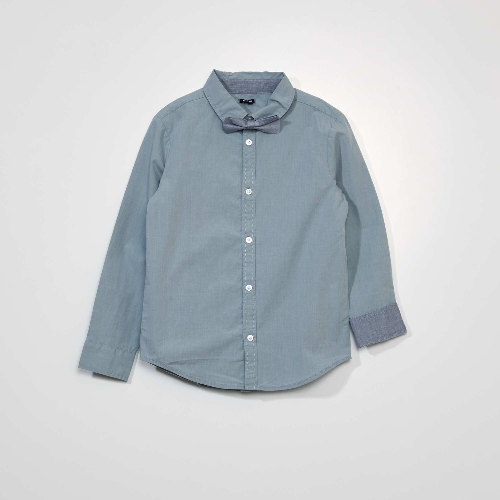Chemise l g re + n ud papillon bleu