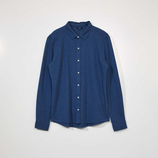 Chemise en piqu de coton Bleu