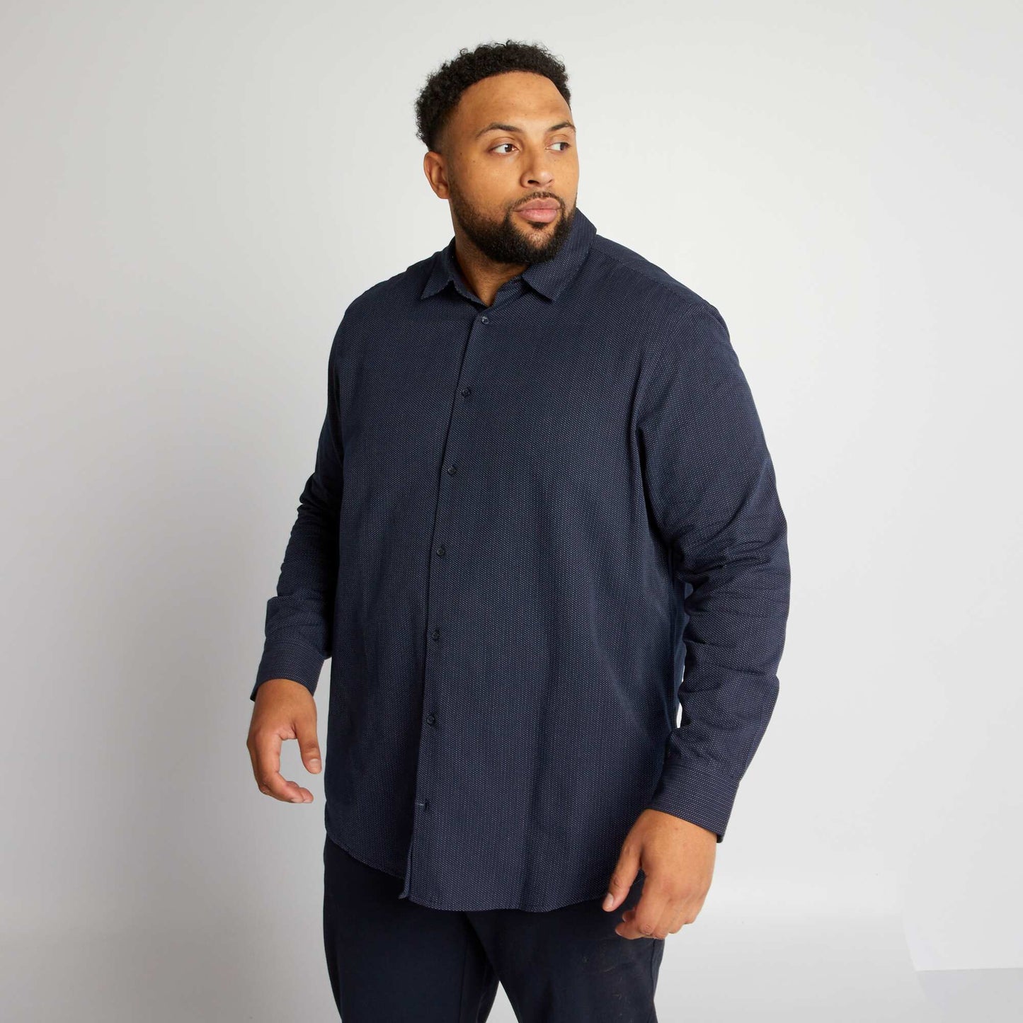 Chemise droite manches longues Bleu