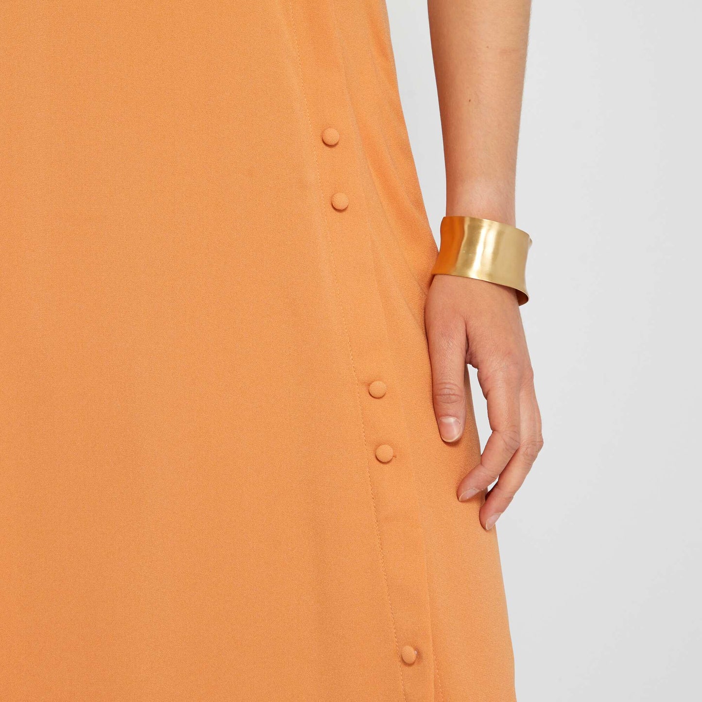 Jupe midi georgette Orange