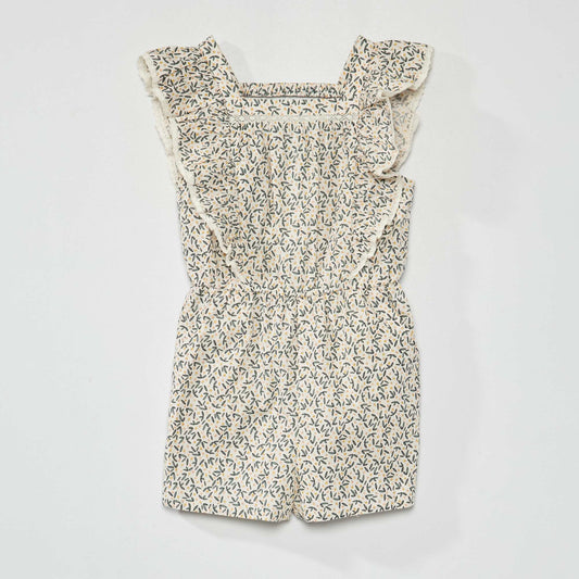 Combishort volants Blanc