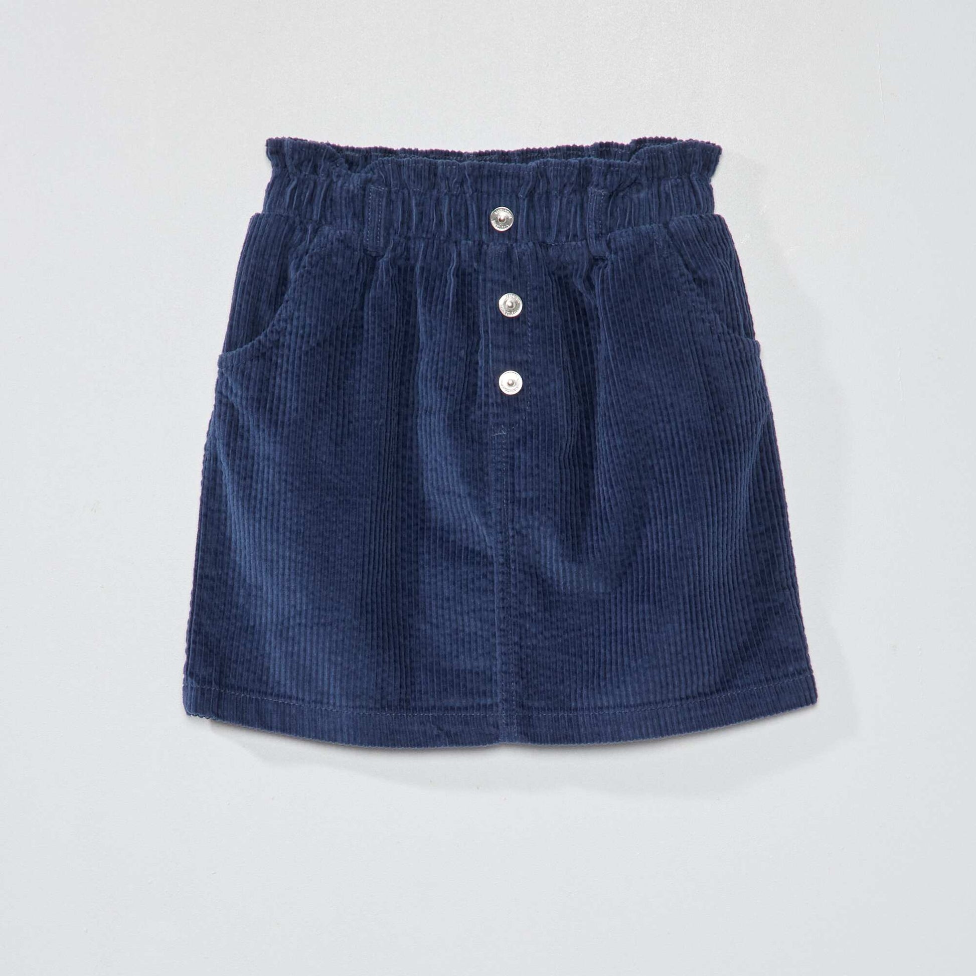 Jupe en velours c tel bleu fonc