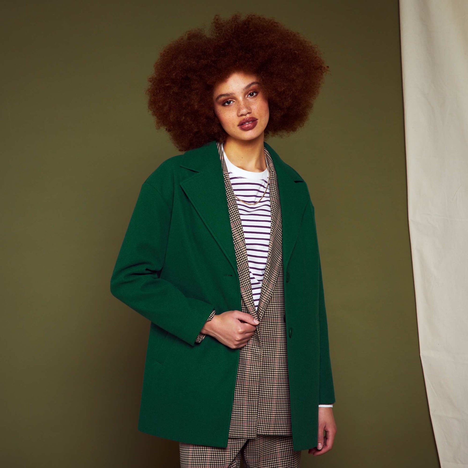 Manteau mi-long Vert