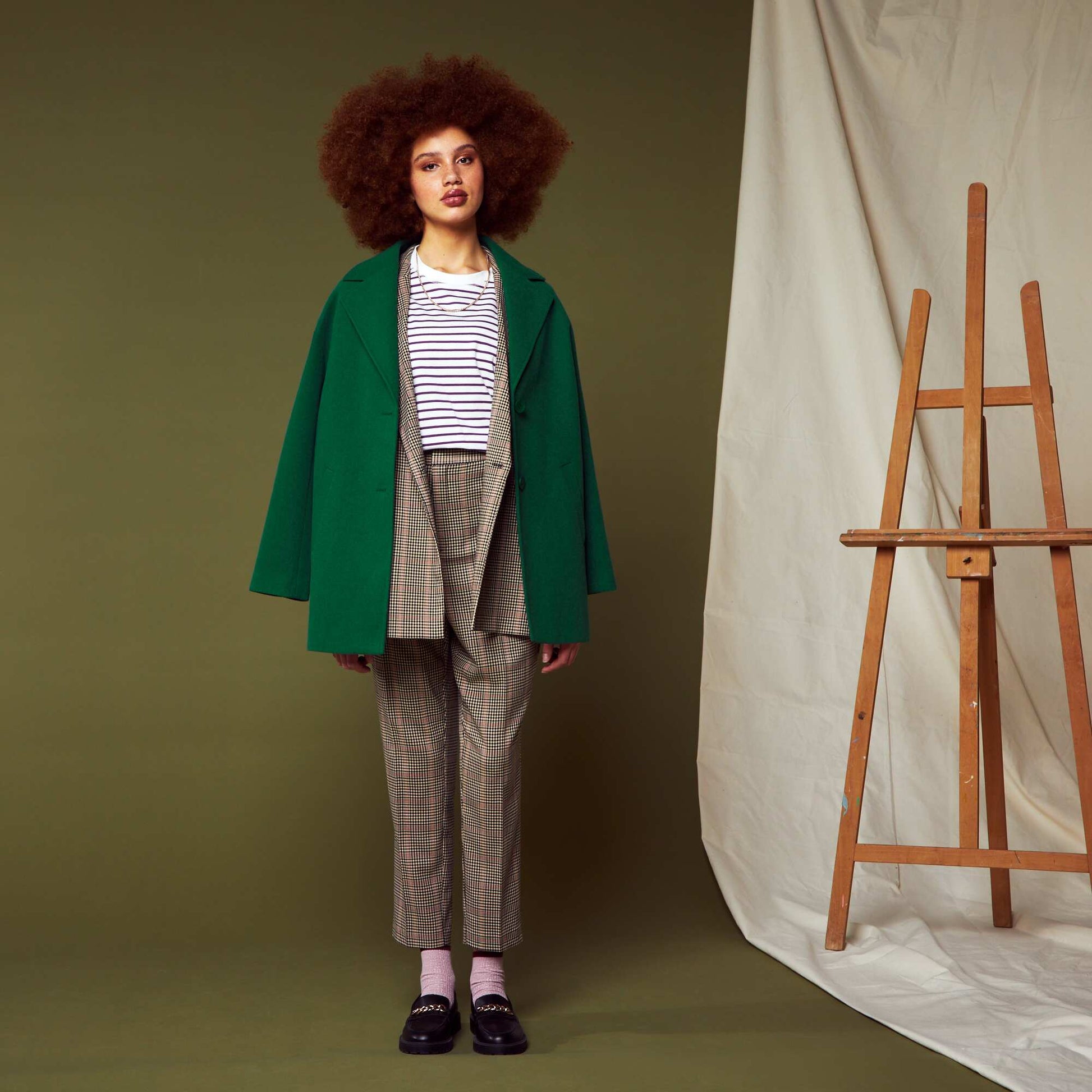 Manteau mi-long Vert