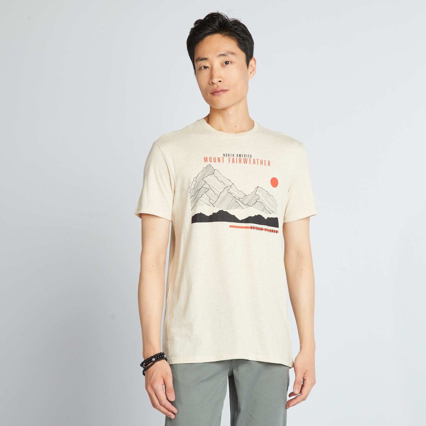 T-shirt imprim Beige