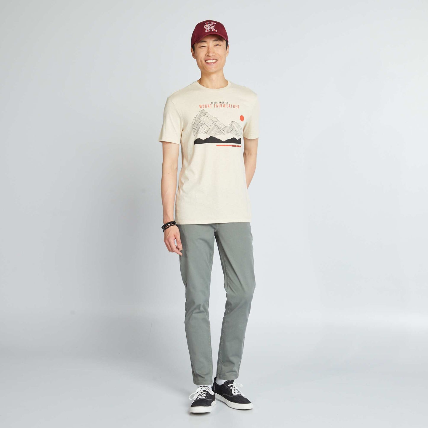 T-shirt imprim Beige