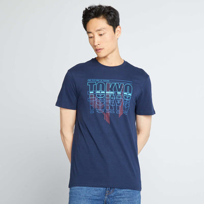 T-shirt imprim Bleu