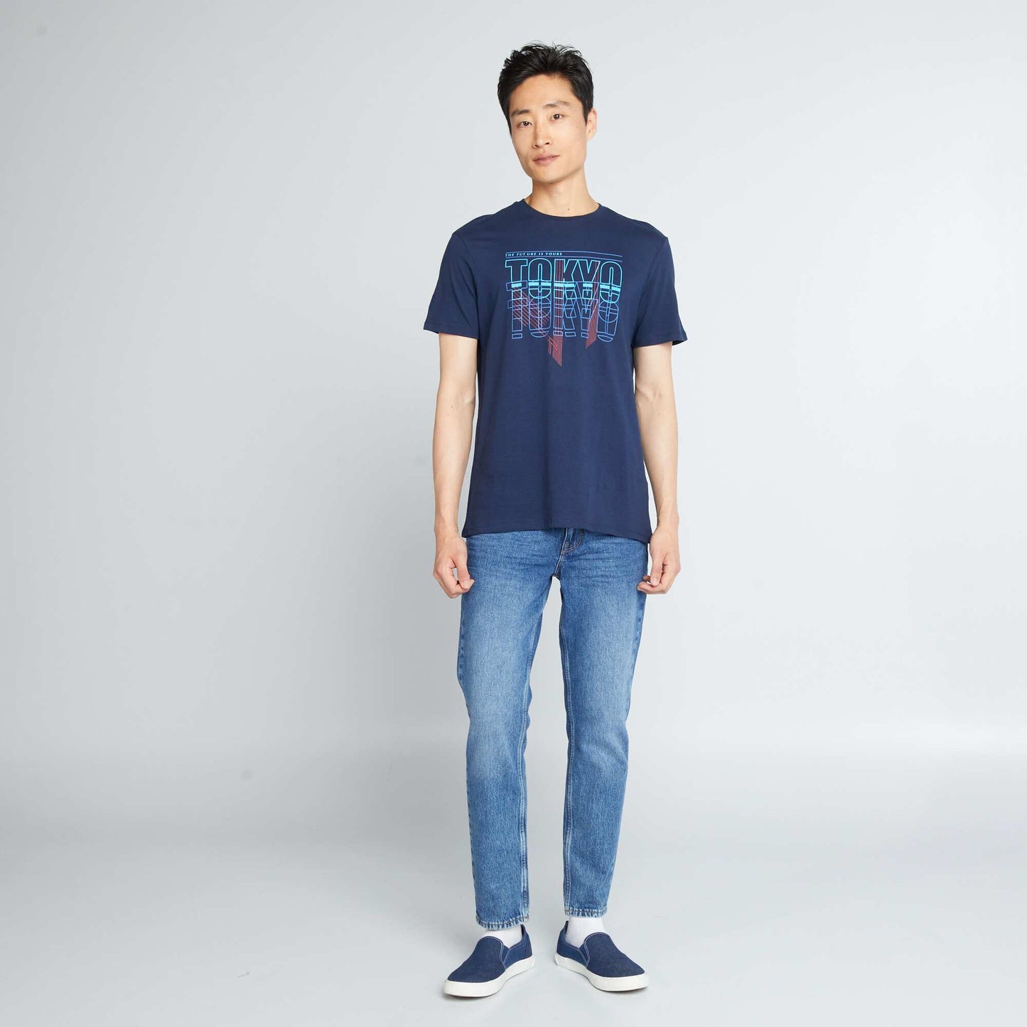 T-shirt imprim Bleu