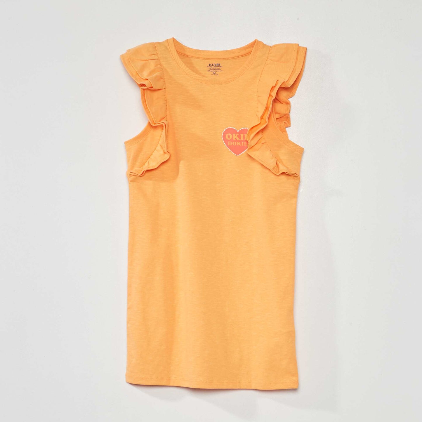 Robe en jersey sans manches avec volants Orange