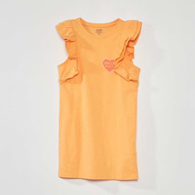 Robe en jersey sans manches avec volants Orange