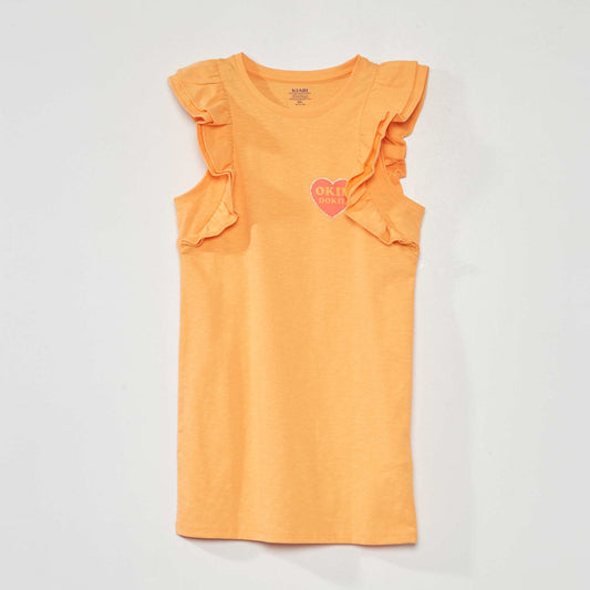 Robe en jersey sans manches avec volants Orange