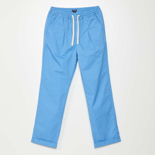 Pantalon droit uni Bleu