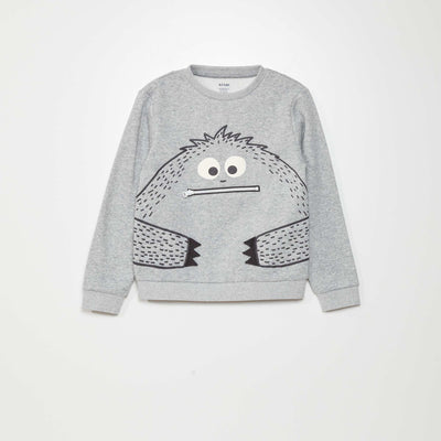 Sweat en molleton ludique Gris
