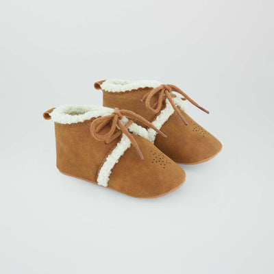 Bottines en daim fourr e Camel