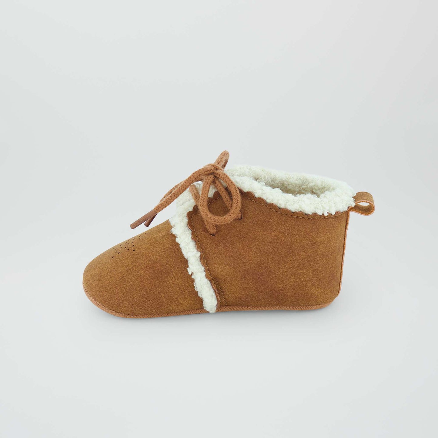 Bottines en daim fourr e Camel