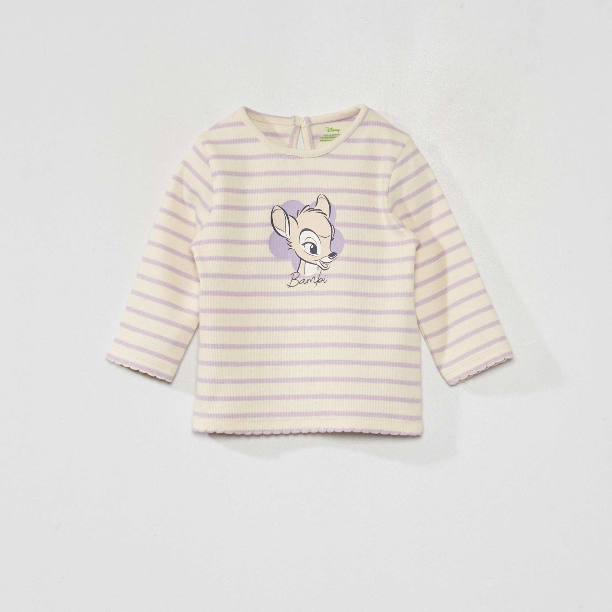 T-shirt rayures 'Bambi' Blanc/violet