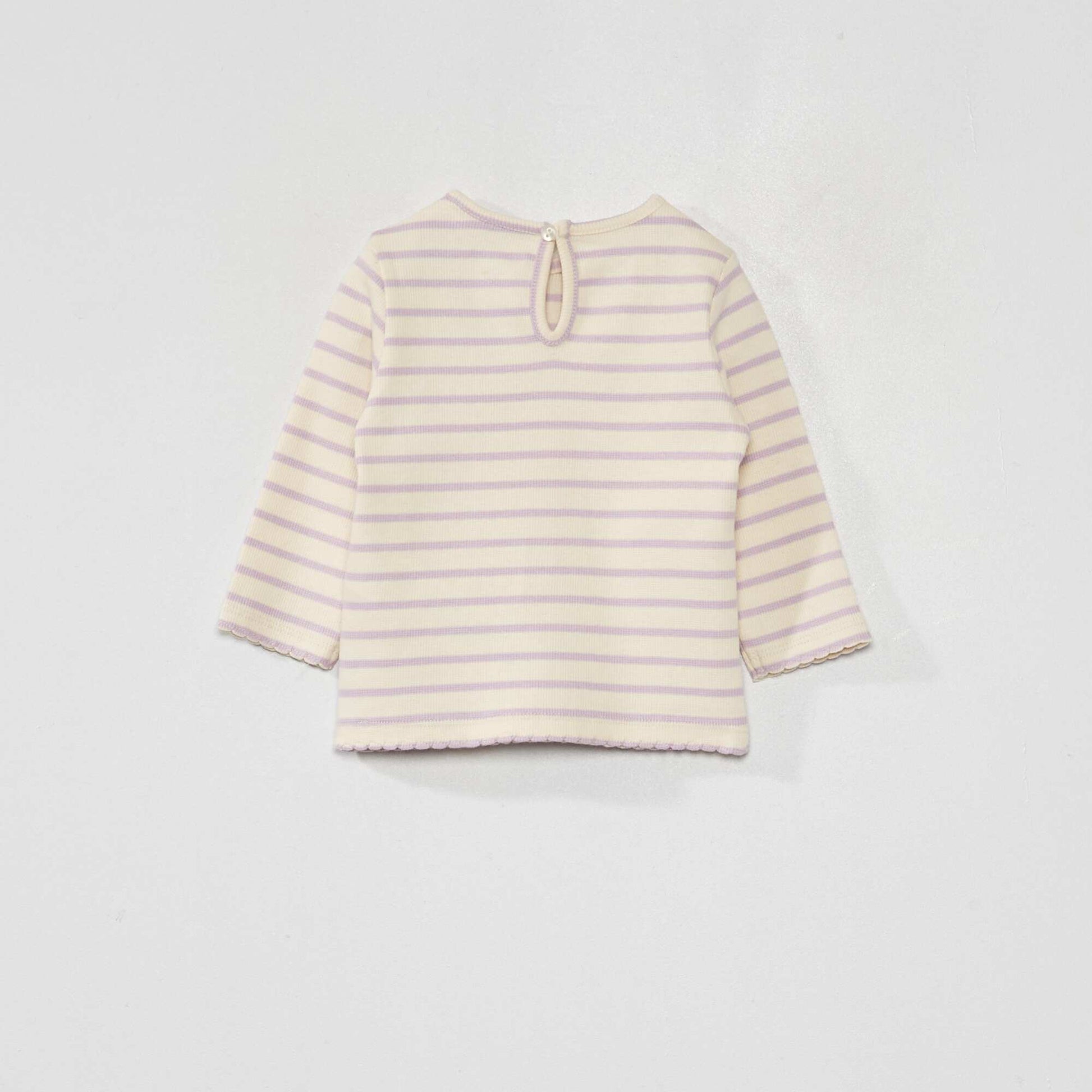 T-shirt rayures 'Bambi' Blanc/violet