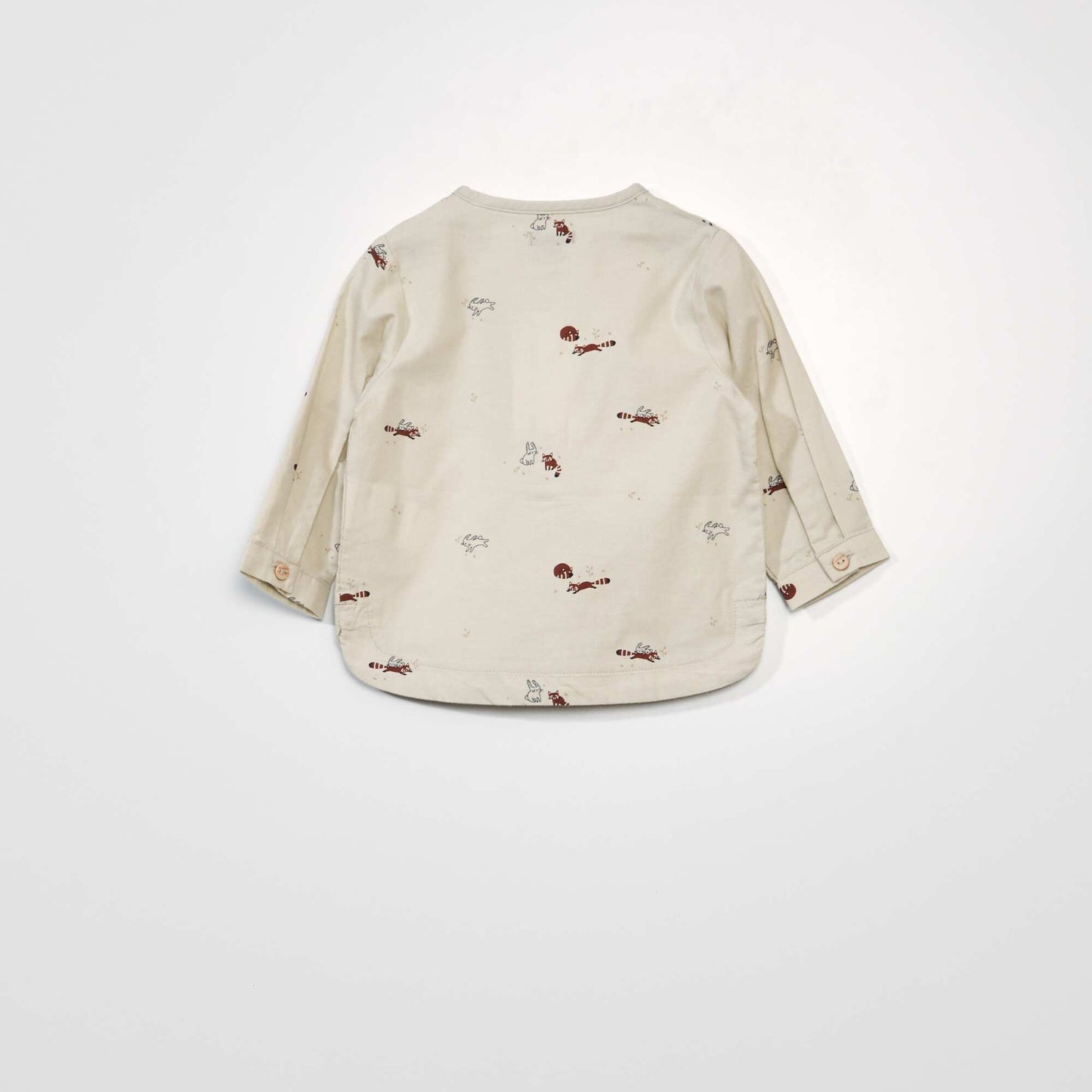 Chemise en flanelle avec imprim animaux Beige