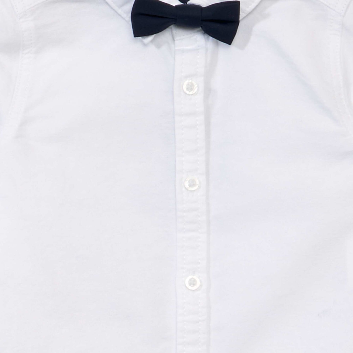 Chemise blanche + noeud papillon amovible blanc
